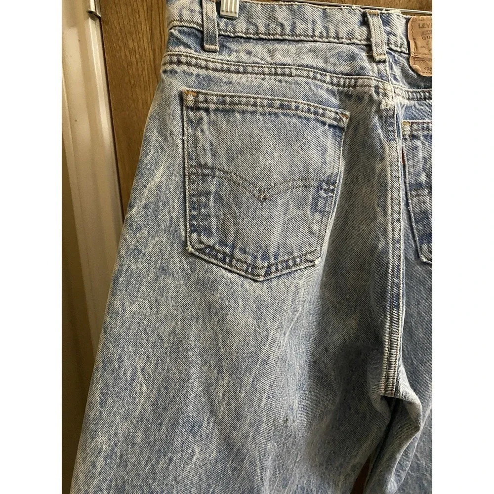 Vintage Levi's 550 Jeans Men's 33x36 Orange Tab Acid Wash Relaxed USA Retro Read